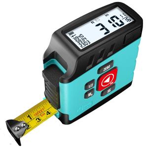 Digital Tape Measure 2 in 1, 16FT with Display, Smart Tape Measure, Area Volume Measuring Pythagorean Mode, Waterproof and Rechargeable,1/2 Self Centering, 20 Groups Historical Memory (Green)