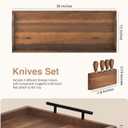 TIDITA Acacia Large Charcuterie Boards for Party with Cheese Knife Set of 4 – Acacia Wood Serving Tray with Handles, Long Charcuterie Board, Wooden Cheese Board (Walnut Color, 30 Inch)