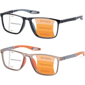 EFE Progressive Multifocus Blue Light Blocking Readers, TR90 Spring Hinge Reading Glasses for Men & Women, 4 Pack +2.5