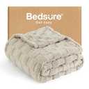 Bedsure GentleSoft Throw Blanket for Couch - Super Soft Cozy Blankets Gifts for Kids Girls, Cute Small Fleece Throws for Bedroom Home Decor, Neutral, 50x70 Inches
