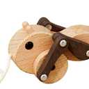 Montessori Pull-Along Walking Toys, Wooden Pull Toddler Toy for Baby, Wooden Pull & Push Toy with Mechanical Legs