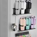 2Pack Magnetic Stanley Cup Holder for Refrigerator, Magnetic Tumbler Organizer with Tumbler Lid Storage with 1Pcs Hook, 6 Stanley Cup Organizer, Easy Access, Space-Saving Design