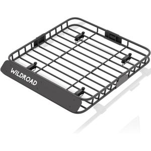 Wildroad Roof Rack Cargo Basket, Upgraded 4 Fence Car Roof Basket, 43"x 39"x 4" Universal Car Top Luggage Holder Carrier Basket Fits for SUV Truck Cars