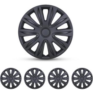 Hubcaps 15", Wheel Rim Cover Universal R15 Hub Caps, Steel Wheel Car Pickup Truck SUV, 15 inch Wheel Covers, ABS Material, Set of 4, 15 inch, Matte Black