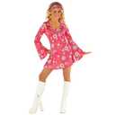 Morph Hippie Costume Women 70s Dress Outfits 60s Vintage Style Hippie Dress Costume for Women Retro Festival Wear, Medium