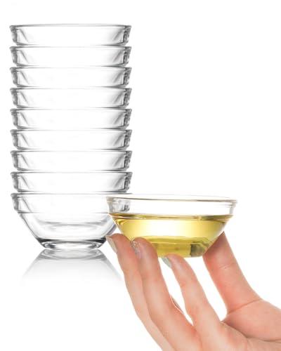 Beroca Mini Glass Bowls, 3in 2.5oz Small Prep Bowl, 10 pcs Stackable Pinch Bowls for Dipping Spices Sauce