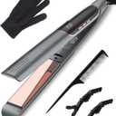 ANWA Titanium 1 Inch Flat Iron Hair Straightener, 2 in 1 Hair Straightener and Curler with 3D Floating Plates, Professional Hair straightening Iron with Negative Ion, Double Voltage