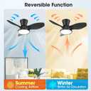 ocioc Quiet Ceiling Fan with LED Light DC motor 32 inch Large Air Volume Remote Control for Kitchen Bedroom Dining room Patio