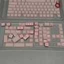 HITIME XVX Keycaps, Cute Pink Crystal Jelly Keycaps 75 65 60 100 Percent, Custom Side Printed Key caps for ANSI/ISO Layout 61/68/84/87/98/104 Gaming Mechanical Keyboard, OEM Profile 136 Keys