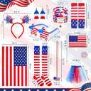 Unittype 10 Pcs 4th of July Outfit for Women 4th of July Tutu Costume Set American Flags Costume with Tutu Skirt Headband Arm Sleeves Socks Flag Shawl Bracelets Sunglasses Earrings Necklace Hand Flag