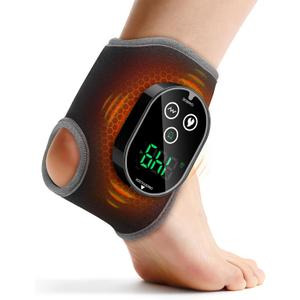 Foot and Ankle Massager for Pain Relief, Cordless Ankle Heating Pad Foot Renew Massager with Heat, 4 Heat Levels & 3 Vibration Modes ( No Size )