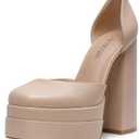 DREAM PAIRS Women’s High Chunky Platform Closed Toe Block Heels Square Toe Ankle Strap Dress Wedding Party Pumps Shoes Aurelia