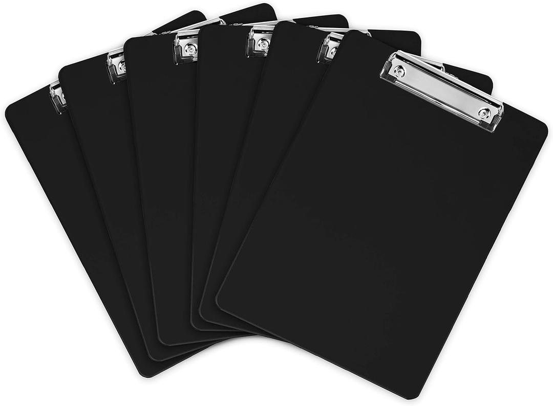 Acrylic Clipboars Set Of 6, Black (12.5" x 9")