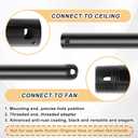 Yaocom 2 Pack 48 Inch Compatible with Hunter Fan Company, 25148 Ceiling Fan Downrod Extension Rod, Specialty Black Ceiling Drop Bar, Metal Durable Threaded
