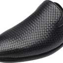 ELANROMAN Men's Backless Loafers Black Genuine Leather Mules Slippers Slip on Shoes (8)