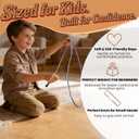 Kids Cowboy Lasso Rope Toy - Adjustable Pre-Tied Roping Rope, 84in Ranch Toy with Handle for Outdoor Pretend Play (Pink and White)