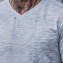 Men's V Neck T Shirts Casual Stylish Fitted Stretch Tee Shirt with Pocket (S-3XL) (L)