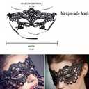 5 x Black Lace Eye Masquerade Mask for Women Halloween Party Cosplay Decoration Costume Accessories, Women's Prom Mask Disguise for Mardi Gras Party (Steady)