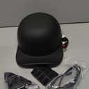 Baseball Motorcycle Helmet Half Cap for Bike Cruiser Chopper Moped Scooter- Dot Approved (Large, Matte Black)