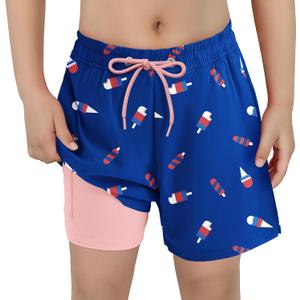 American Trends Boys Swim Trunks Boys Bathing Suit Toddler Swimsuit Quick Dry Light UPF 50+ Kids Swimsuits, 5-6Y