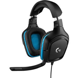 Logitech G432 Wired Gaming Headset, 7.1 Surround Sound, DTS Headphone:X 2.0, Flip-to-Mute Mic, PC (Leatherette) Black/Blue