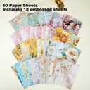 2 x Scrapbook Paper Set 60 Vintage Sheets with Mixed Paper Textures, Featuring Embossed Kraft and Lightweight Floral Designs for Journaling and DIY Crafts