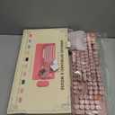 Wireless Keyboard and Mouse Combo, Full-Size Typewriter-Style Keyboard with Round Keycaps, Magnetic Wrist Rest, Tilt Legs, 2.4GHz Cordless for Mac, Windows PC, Laptop, SABLUTE CK23, Dusty Rose