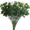 Grand Verde Artificial Eucalyptus Plants Bulk Faux Greenery Bouquets 20 Stems Silk Green Leaves, 6pcs