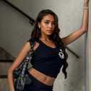 Solid Color Tank Tops - Y2K Strap Tank Top with Metallic Accessory Trendy Casual Streetwear Fashion Hotsweet (Black, M)