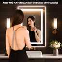 LOAAO 20"x34" LED Bathroom Mirror with Lights, Anti-Fog, Dimmable, Backlit + Front Lit, Lighted Bathroom Vanity Mirror for Wall, Memory Function