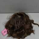 FESHFEN Short Wavy Bob Wig for Women -11 Inch Lace Front Hairline Middle Part Wavy Curly Natural Looking Synthetic Wig for Daily Party Costume, Chestnut Brown