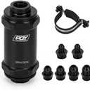 PQY AN6 AN8 AN10 Inline Fuel Filter E85 Ethanol with 100 Micron Stainless Steel Element Black