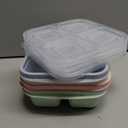 4 Pack Snack Containers, 4 Compartments Bento Snack Box, Reusable Meal Prep Lunch Containers for Kids Adults, Divided Food Storage Containers for School Work Travel