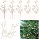 6 Pcs 14.2" Crystal Picks for Christmas Tree Gem Decor Jewel Spray Branches Vase Fillers for Home Christmas Party Decoration DIY Crafts (Gold)