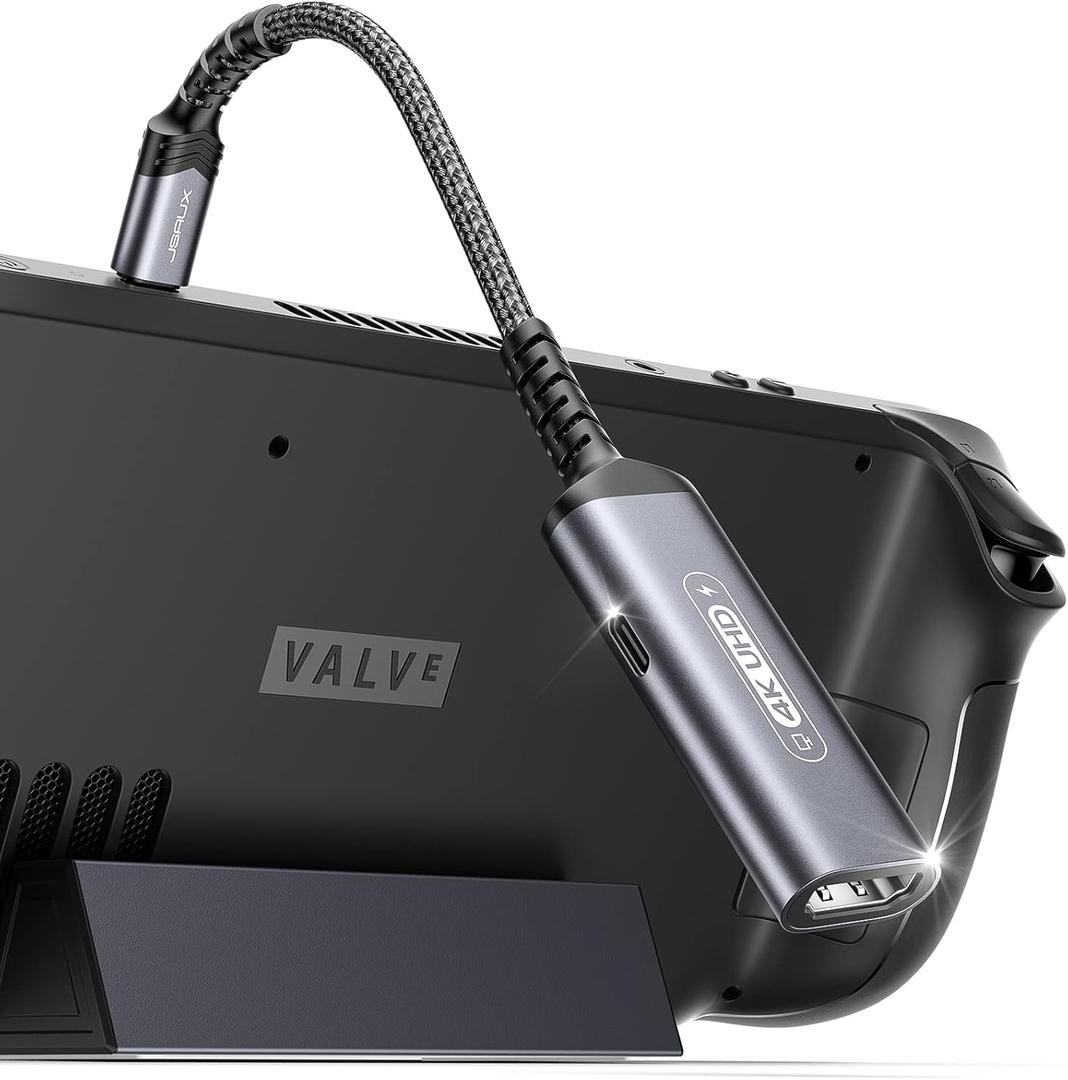 JSAUX 2-in-1 USB C to HDMI Adapter, 4K@60Hz Type-C to HDMI 2.0 Adapter with PD 100W Fast Charging, Compatible with iPhone 15 Pro Max, Galaxy S23, Note 20, Steam Deck, ROG Ally