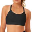 As Fairy Sports Bras for Women High Support Wireless Workout Crop Tank Tops Strappy Back Push Up Yoga Bra, M
