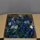 C9 LED Christmas Lights Outdoor, 68 Feet 100 LED C9 String Light with 100 Spring Clips, Waterproof Connectable Christmas Tree Lights for Outside Roofline Patio Home Xmas Decor, Blue & Pure White