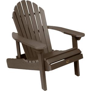 highwood Hamilton Made in the USA Folding and Reclining Adirondack Chair, Adult Size, Weathered Acorn