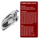 Ferding Exterior Outside Chrome Door Handle Rear Passenger Side Compatible with 1999-2007 Chevy Avalanche Silverado Suburban Tahoe, Cadillac Escalade, GMC Sierra Yukon 15745141 GM1520142 80552