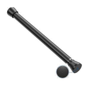 Black Tension rod 16 to 26 Inch Spring Curtain Rods No Drilling Small Rods Adjustable Tension Curtain Rod Expandable Pressure Spring Rod for Doorway, Kitchen