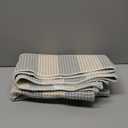 OJIA Washable Outdoor Rug 3'x5', Blue/White/Tan Outdoor Area Rug Entryway Rugs Indoor Door Mat Front Porch Rug Cotton Small Checkered Rug Floor Carpet for Entry/Patio/Bedroom/Living Room