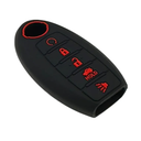 Pack Of 2 KARLOTLAND 2pcs Silicone 5 Buttons Smart Key Fob Cover Compatible with Nissan Rogue Maxima Altima Sedan Pathfinder Armada Murano Titan Versa Sentra (2pcs Black with red)