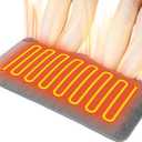 LAMA Electric Heated Foot Warmer, Double Persons Heating Foot Warmers for Men and Women, Rapid Foot Heating Pad with 6 Level Temp & 4 Timers for Bed/Christmas/Home/Office, Detachable,Washable,Grey