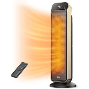 Dreo Space Heater for Indoor Use, 25" 11.5ft/s Fast Electric Heater with Remote and Thermostat, 3 Modes, Overheating & Tip-Over Protection, Portable Heater for Large Room, Bedroom, Office, Gold