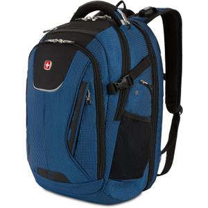 SwissGear Travel Tech Elite Laptop Backpack  Fits Laptops up to 16  ScanSmart TSA-Friendly Backpack with USB Port, Shoe Compartment & Organizer Pockets  Blue/Black