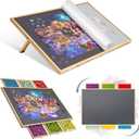 Lavievert 2-in-1 Tilting & Rotating Puzzle Board with 6 Colored Drawers & Cover, Portable Jigsaw Puzzle Table for Adults, Wooden Swivel Puzzle Plateau with Non-Slip Tabletop for Up to 1500 Pieces, 90 X 62 Cm