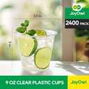 2400 Pack 9 OZ Clear Plastic Cups, Disposable Crystal Punch Cup, PET Plastic Party Cups for Iced Beverages, Juice and Cold Drinks