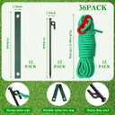 Sintuff 36 Pcs Heavy Duty Tree Stake Kits Stake and Support for Young Leaning Tree Anchor Straightening Kit, 15.8'' Support Straps, 11.8'' Steel Stakes, 13.12ft Rope(Green)