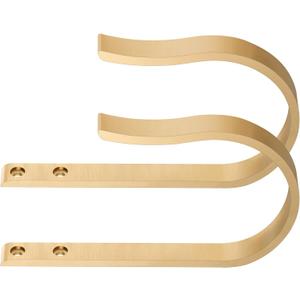 Warm Gold Curtain Drapery Holdbacks,2Pcs Solid Aluminum U Shaped Wall Mounted Curtain Tiebacks