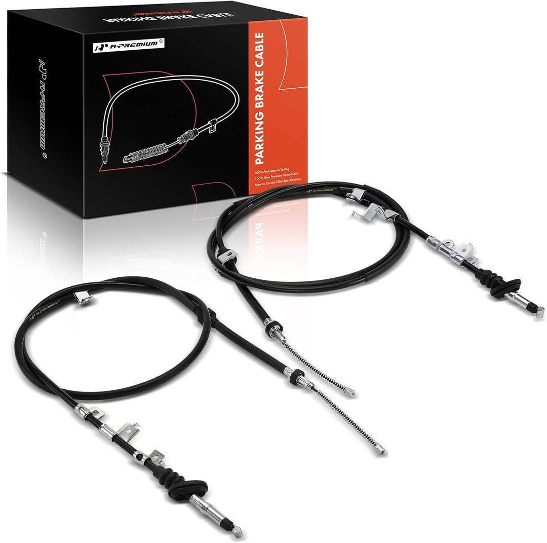 A-Premium Rear Driver and Passenger Side Parking Brake Cable Assembly Compatible with Honda, Acura Models: Pilot 2003-2009, MDX 2003-2006, 2-PC Set - Replace# 47560S3VA11, 47520S9VA02